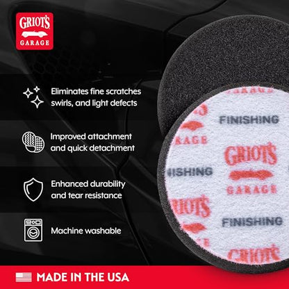 Griot's Garage 3" Black Foam Finishing Pads for Car Polishing and Detailing, Buffing Pads for Paint Correction and Sealant Application, 11274, Set of 3 - size: 3" Pads (Set of 3), style: 3" (Set of 3)