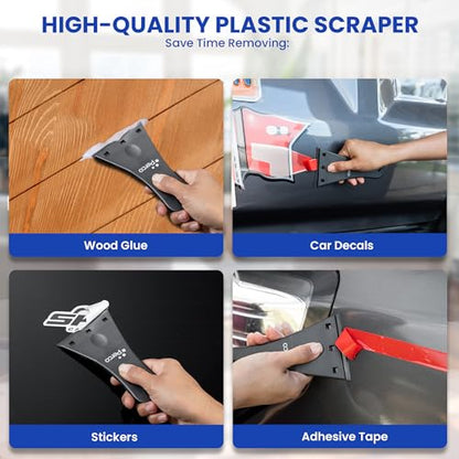 Perco Glue Off Adhesive Remover - Set of 2 10 fl. oz with Scraper | Glue Remover Spray Effortlessly Erase Adhesive Hassles & Car Stickers - for Label Sticker Residue - size: 10 Fl Oz (Pack of 2)