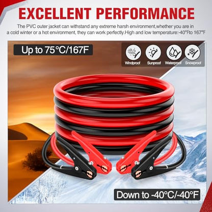 Nilight Jumper Cables for Car Battery 2 Gauge 16 FT Booster Cable Heavy Duty 800 A CCA with Carrying Bag Jump Start Emergency Kit Pickup Truck RV Vans SUV - size: 2 Guage 16 FT