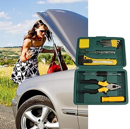 7-Piece Hand Tool Kit - Basic Household Tool Set with Storage Box for DIY, Home Repairs, and Car Maintenance - Durable and Portable
