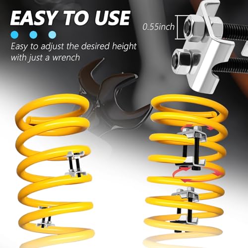 4PCS Coil Spring Compressor Tool,2 Way Adjustable Strut Spring Compressor for Lifting 1" to 2",Carbon Steel Car Accessories Coil Spring Spacer for Vibration&Noise Reduction