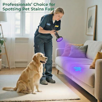 ESCO LITE UV Flashlight Black Light, 100 LED 395 nM Ultraviolet Flashlights UV Blacklight Detector for Dog Urine, Pet Stains - size: 100 LED