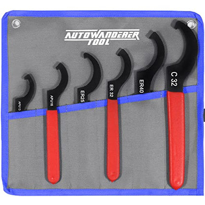 Universal Spanner Wrench Set 6Pcs Steel Adjustable Shock Wrench Coilover Spanner Motorcycle Coil Over Shock Adjustment Tool - size: 6 Pcs