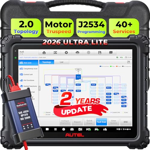 Autel MaxiCom Ultra Lite Scanner 2026: 2-Year Update Same as Maxisys Ultra Motor TruSpeed Repair, New Topology 2.0, 3000+ Test, 40+ Service, Level Up of MS919/Elite II Pro