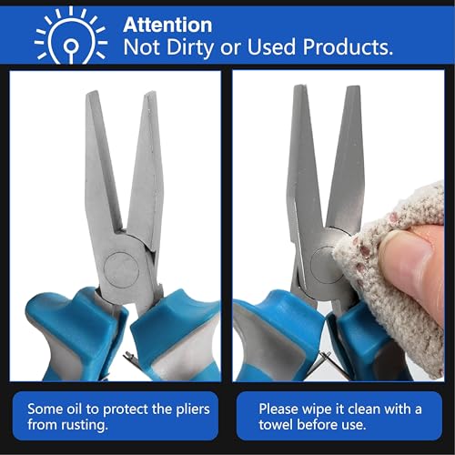 SPEEDWOX 4.5 Inch Flat Nose Pliers For Jewelry Making Smooth Jaw | Bracelet Bending Pliers Duck Bill Pliers Wire Bending Wrapping Forming Tools & DIY Projects Wire Straightening Item Gripping - style: 5" Flat Nose Plier