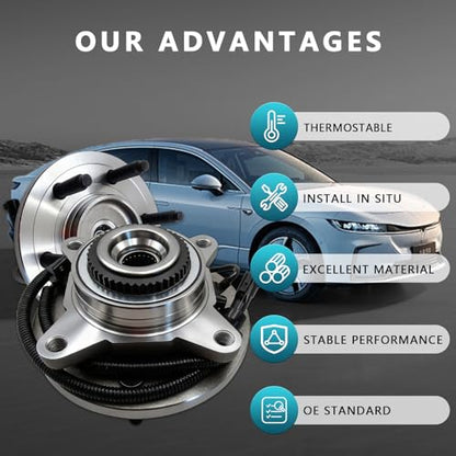 515119 Front Wheel Bearing Hub Assembly for 2009 2010 Ford F-150 F150 4WD (2PCS) - size: 515119