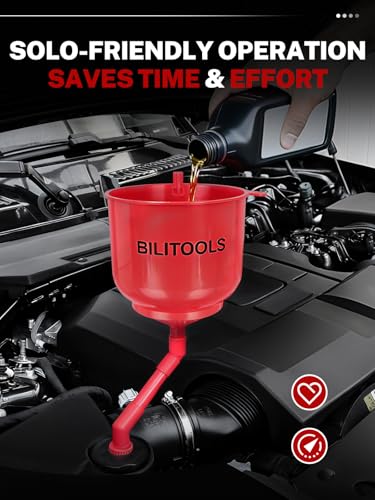 BILITOOLS Coolant Funnel Kit, Automotive Radiator Coolant Filling Tool | No-Spill Radiator Cooling System Bleeding Burping Tool Kit with Vent Tube
