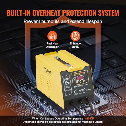 VEVOR Spot Welder Dent Puller, 300W Stud Welder Dent Repair Kit with Heat Gun, Auto/Manual Welding Mode, 110V Auto Body Spot Welding Dent Repair Machine for Aluminum Car Body Panels Repair - style: Aluminum Pro
