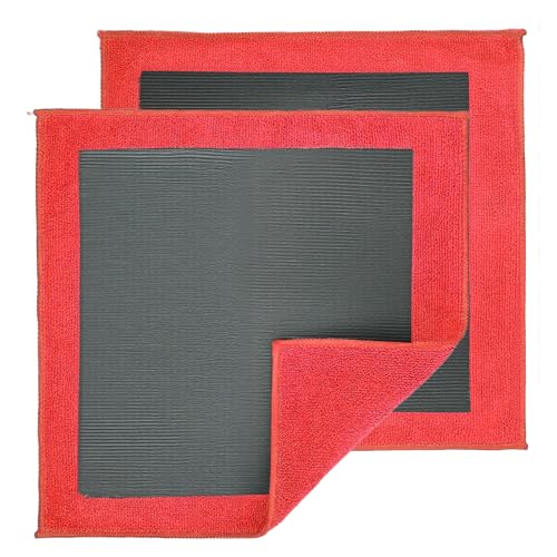 2 Pack Clay Towel Auto Detailing 12 x 12 Inch Fine Grade Clay Bar Towel for Car Detailing Microfiber Car Cloth Cleaner for Cleaning & Release of Paint Contaminants, Red - color: Red