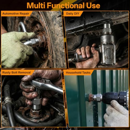 14PCS Bolt Extractor Kit, 3/8" Drive Bolt & Nut Remover Set, Cr-Mo Easy Out Tool with Storage Case for Stripped, Rusted, Rounded and Damaged Bolts, Nuts & Screws