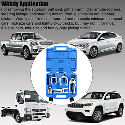 YSTOOL Front End Service Tool Set with Automotive Ball Joint Separator Tie Rod End Puller Pitman Arm Remover 5 PCS Removal Splitter Kit for Car SUV Light Truck Pickup Blue Case - color: Blue Case