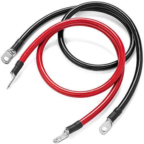 Spartan Power Battery Cable 5 Foot 4/0 Gauge AWG Wire Set 5/16" M8 Made in USA - color: Red & Black 5 ft 4/0 AWG - 5/16", size: 4/0 AWG