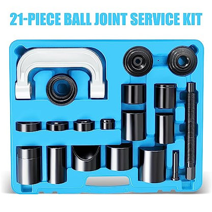 DNA Motoring 21pcs Universal Ball Joint Service Repair Remover Installer Adapter Tool Kit for Most 2WD 4WD Cars Pickups Vans SUVs, Blue, TOOLS-00314 - style: 21Ball Joint Remover red