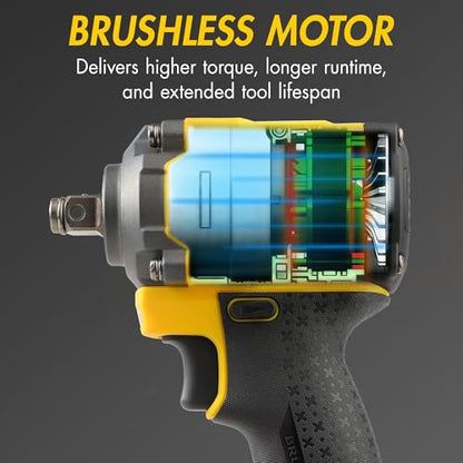 Wagan EL4500 OneVolt Cordless 3-in-1 Power Tool, 1/2 Inch Brushless Impact Wrench Kit with 280 ft-lbs Torque, 21V 3Ah Battery, Drill Bits, Screwdriver Bits and Impact Sockets for Car and Home - size: EL4500 21V