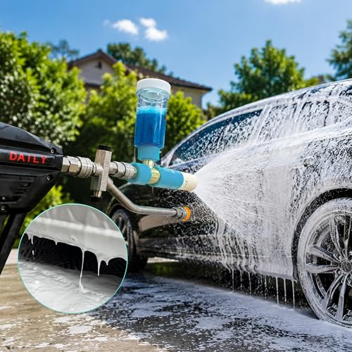 Tool Daily Mini Foam Cannon with Dual Connector, 5 Power Washer Tips | Original Soap Foam Cannon for Car Washing, 1/4" Quick Connect, 3600 PSI - size: 100 ml