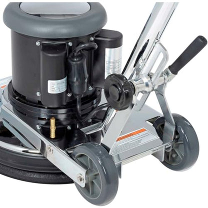 Global Industrial Corded Low Speed Floor Machine, 17" Cleaning Path | Durable Stainless Steel Construction, Heavy-Duty 1.5 HP Motor, 50'L Safety Power Cord with GFCI Plug