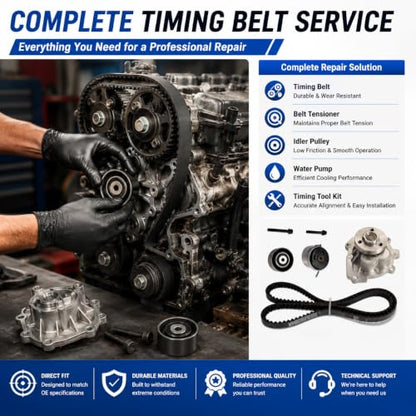 1.6/1.8L Timing Belt Kit Water Pump Fit For Chevy Aveo Cruze Sonic 2008-18 | Fit For Chevy Aveo Cruze Sonic Aveo5 Pontiac G3 Saturn Astra Suzuki Swift+ 2008-2018 TBK338 55574864 24422964 Water Pump Kit - size: Timing belt Water pump Kit GM 1.8L