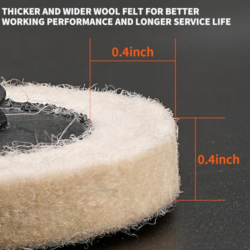 20PCS 2 Inch Quick Change Discs Premium Wool Fine Polishing Wheel with 1/4" Holders for Die Grinder Surface Conditioning (20+1 Plus Kit)