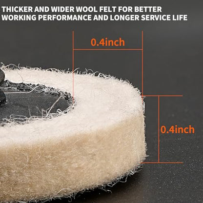 20PCS 2 Inch Quick Change Discs Premium Wool Fine Polishing Wheel with 1/4" Holders for Die Grinder Surface Conditioning (20+1 Plus Kit)