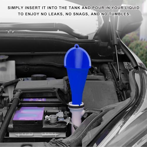 Oil Funnel, Plastic Long Neck Multi-Purpose Spill Saver Funnel, Engine Oil Funnels for Filling Oils Gas Water Diesel Fuel Lubricants for Car Motorcycle ATV Boat (Blue-1PCS) - color: Blue-1PCS