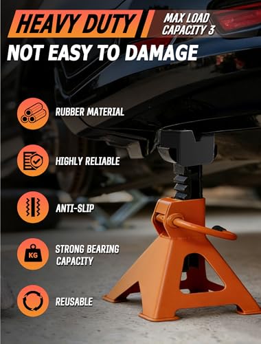4-Pack Car Jack Stand Pads, Fits 3 Ton Rubber Jack Pad Adapter with Non-Slip Ridges, Universal Rail Pinch welds Protector for Protecting Car Chassis