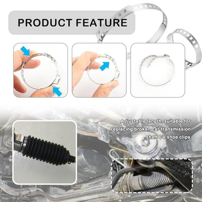 20PCS CV Boot Clamp Kit Include 5PCS Small and 5PCS Large Hose Clamps,Adjustable Hose Clamps Stainless Steel,Universal Pipe Clamps for Fasten Steering Dust Covers and Fuel Hoses (20PCS) - color: 20pcs