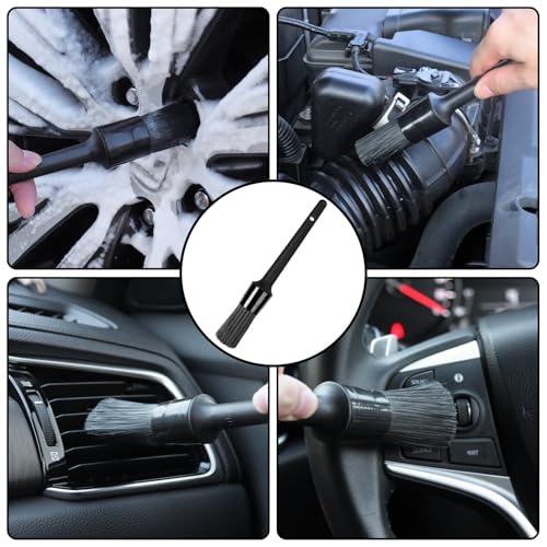 Wheel Brush, Wheel & Rim Cleaner Brush, Tire Brush, Wheel Cleaning Brush, Bendable & Durable Car Wheel Brush Set, Car Detailing Brushes, Wheel Brushes for Cleaning Wheels - color: Black
