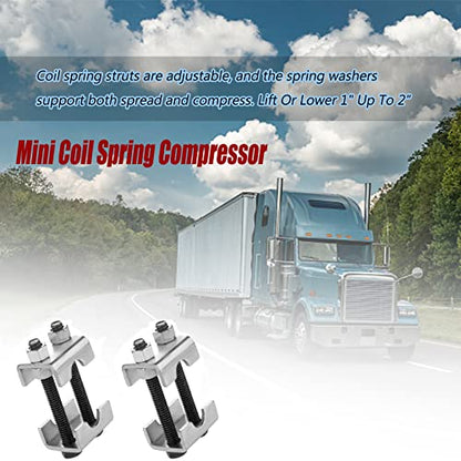 2-Way Adjustable Spring Spacer, Spreads or Compresses Coil Springs, 2 Pack Mini Coil Spring Compressor Strut Shock Absorber for Car Truck - style: 2pcs Adjustable Spring Spacer