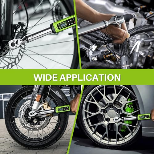 3/8" Digital Torque Wrench-1.5-99.6Ft.Lb for Car Motorcycle Repair | Electronic Torque Wrench 3/8 Drive(2-135N.m),Vibration Buzzer LED Indicator,±2% Accuracy Five Units for Bike Tire Auto Repair - style: 3/8" 1.5-99.6 Ft.Lb Set