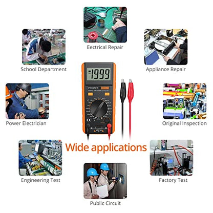 Proster LCR Meter - Capacitance Resistance Inductance Digital LCR Multimeter with LCD Over-Range Display - color: Yellow