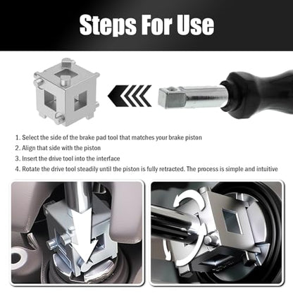 Cube Brake Caliper Compression Tool Driven by 3/8" Tool,6-face Car Rear Brake Caliper Tools for Returning Brakes Pistons,Sturdy Disc Brakes Calipers Piston Compressor Tools