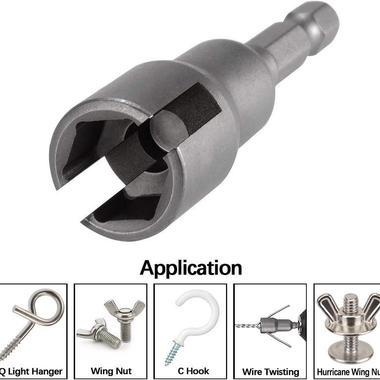 2PCS Power Wing Nut Driver Set, Wing Nut Drill Bit Socket Wrenches Tools Set,1/4" Quick Connect Hex Shank for Panel Wing Nuts, Screws Eye, C Hook Bolt,Q-Hanger,Wire Twisting