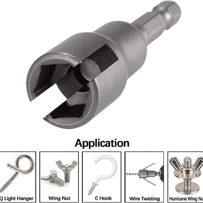 2PCS Power Wing Nut Driver Set, Wing Nut Drill Bit Socket Wrenches Tools Set,1/4" Quick Connect Hex Shank for Panel Wing Nuts, Screws Eye, C Hook Bolt,Q-Hanger,Wire Twisting