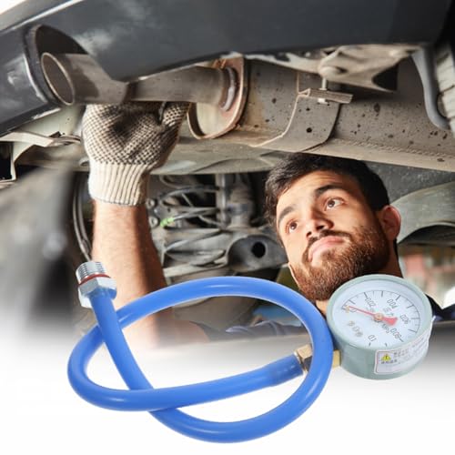 FAVOMOTO Exhaust Back Pressure Tester Kit, Professional Automotive Emission Detector with Hose and Adapters Universal Automotive Exhaust Back Pressure Gauge for Vehicle Diagnostics