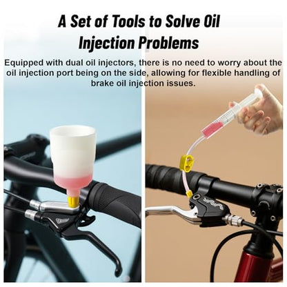 Brake Bleed Kit, Bicycle Hydraulic Brake Bleed Kit Including 150ML Mineral Oil for Shimano,TEKTRO, TRP Hydraulic Disc Brakes
