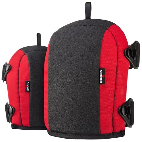 NoCry Non-Slip Work Knee Pads for Men and Women with Thick Soft Foam Padding, Strong, Adjustable Straps and Easy-to-Use Buckle Clips — Stay in Place While You Move — Perfect for Flooring or Gardening - color: Red, style: Original