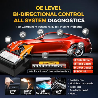 LAUNCH X431 1MM0 Elite Professional Diagnostic Scanner with X-PR0G3, 2026 Bi-Directional Control All System Scan Tool with CANFD & DOIP, 39+ Reset, Active Test ，FCA SGW Automotive Tool, 2 Yrs Update - color: black
