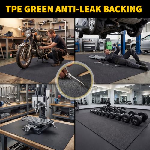 Garvee Garage Floor Mat 7.5' x 20', Thick Premium Felt with Waterproof Backing, Heavy Duty Oil Absorbent Non-Slip Mat Protects Garage Floor for Large SUV, MPV, Pickup Truck & RV - size: 7.5' x 20'