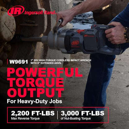 Ingersoll Rand W9691 Cordless 1" High-Torque Impact Wrench with 2" Extended Anvil - size: Extended Anvil, style: Tool Only