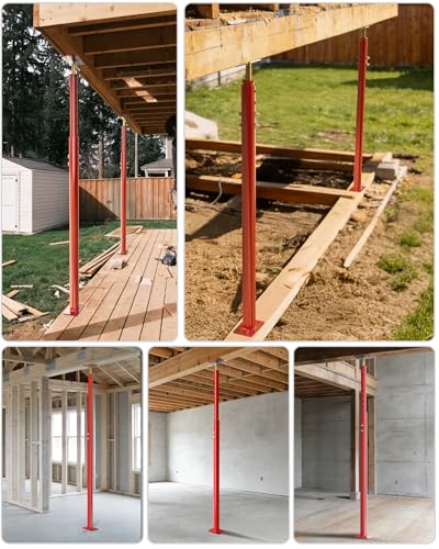 53"-100" House Floor Jack,18000lbs Max Load Capacity,House Floor Jacks Post Pole for Leveling,Adjustable Support Beam Basement Jack Post Pole for Leveling & Lifting Support Telescoping Jacks