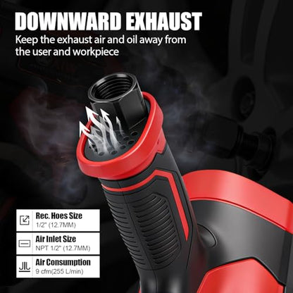 1 Inch Air Impact Wrench, 2,350ft-lbs Torque, 5,500RPM 1 Inch Impact Gun | 8.5 lbs Lightweight Twin Hammer Pneumatic Impact Wrench for Automobile Repair - size: 1 Inch | 2350 ft-lbs