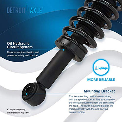 Detroit Axle - RWD Front Struts for 2009-2013 Ford F-150, Complete 2 Struts with Coil Spring 2010 2011 2012 Replacement Suspension Quick Install Ready Strut Shocks Assembly - size: 171140-DA x2/PAIR