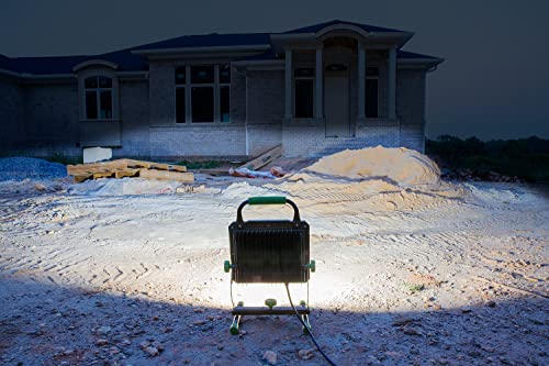 POWERSMITH PWLS150H 15000 Portable LED Work Light with Two Brightness Modes, Metal Housing and Stand, 10 ft. Power Cord, Impact Resistant Lens, and 5 Year Warranty - size: 15,000 Lumen