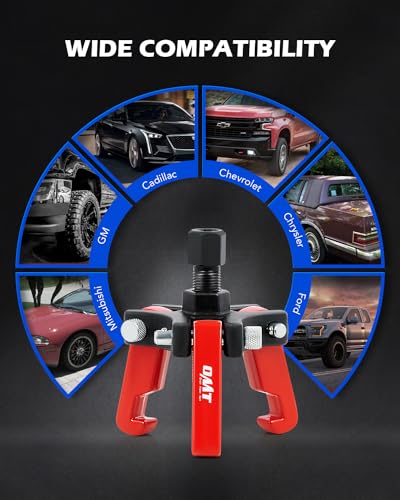 OMT Harmonic Balancer Puller Kit for Removing Harmonic Dampers & Balancers | Adjustable 3-Jaw Puller Pulley Puller Set Compatible with Chevy GM Chrysler Cadillac Ford, Red - color: red