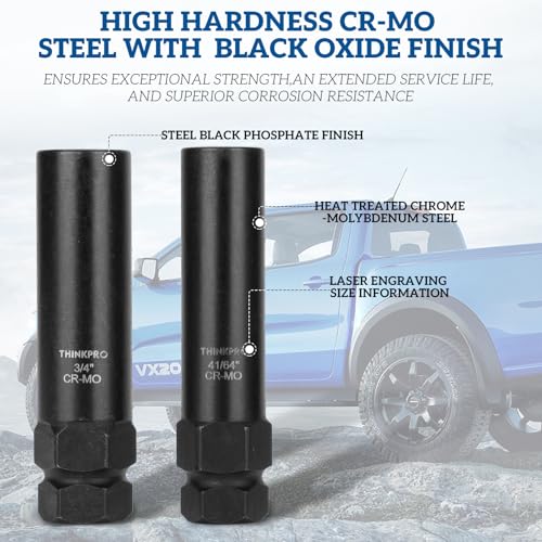 6 & 7 Spline Lug Nut Key Set for BMW/Audi/Toyota, 2 Piece | 6 & 7 Spline Socket Kit, Fits M12-M14 Lug Nuts, CR-MO