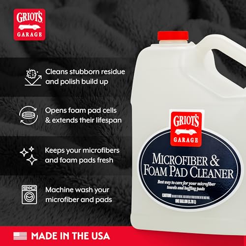 Griot's Garage Microfiber and Foam Pad Cleaner, Removes Polish, Wax, and Sealant Residue, Restores Your Car Cleaning Cloths' Effectiveness, 11067, One Gallon - size: 128 Fl Oz (Pack of 1)
