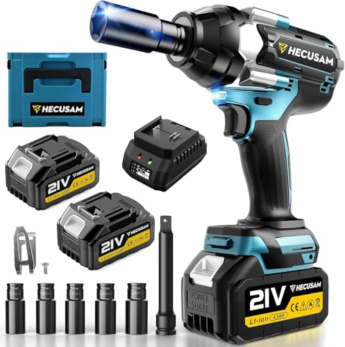 1/2" High Torque Impact Wrench, 1500N.m 1106FT-LB Brushless Cordless Impact Gun, 3-Speed Reverse Auto-Stop Electric Impact Driver with LED Light, 2×4.0Ah Battery for Auto Repair & Heavy-Duty Work