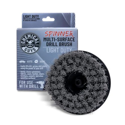 Chemical Guys, Light Duty Spinner Drill Brush Attachment, Multi-Surface | Fits any standard drill to power-scrub upholstery, fabric and carpet, gently lifting stains without hand fatigue - style: Light Duty