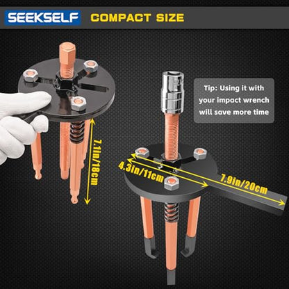 Blind Hole Bearing Puller Kit, 36 in 1 Inner Outer Bearing Separator Set Internal External Bearing Removal Gear Splitter Pull Tool, Black Storage Box - color: Black