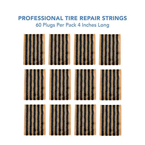 CKAuto 60pcs 4" Black Tire Repair Strings, Automotive Tool Tire Repair Plugs for Tubeless Off-Road Tires Car, Bike, ATV, UTV, Wheelbarrow, Mower (Pack of 2) - color: Black, size: 4" x φ0.236" 60pcs (Pack of 2)